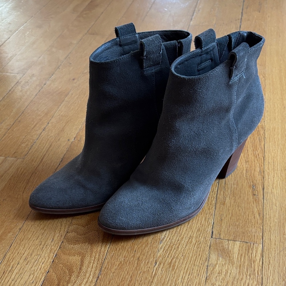 J. Crew Charcoal Suede Ankle Booties
